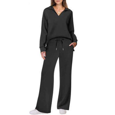 Women's Fashion Casual Drawstring Solid Color Suit eprolo