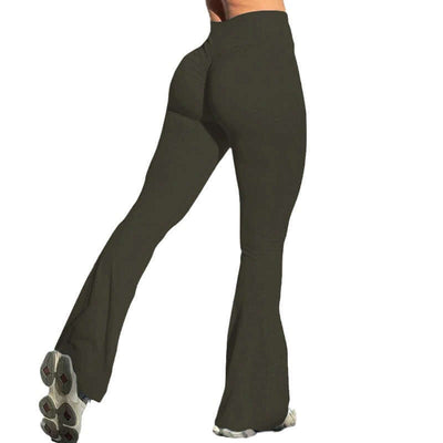 Yoga Rear Wrinkle Slim Fit Bell-bottom Pants Sports Quick-drying Sweat Absorbent Peach Hip Tight Pants eprolo