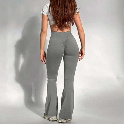 Yoga Rear Wrinkle Slim Fit Bell-bottom Pants Sports Quick-drying Sweat Absorbent Peach Hip Tight Pants eprolo