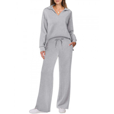 Women's Fashion Casual Drawstring Solid Color Suit eprolo
