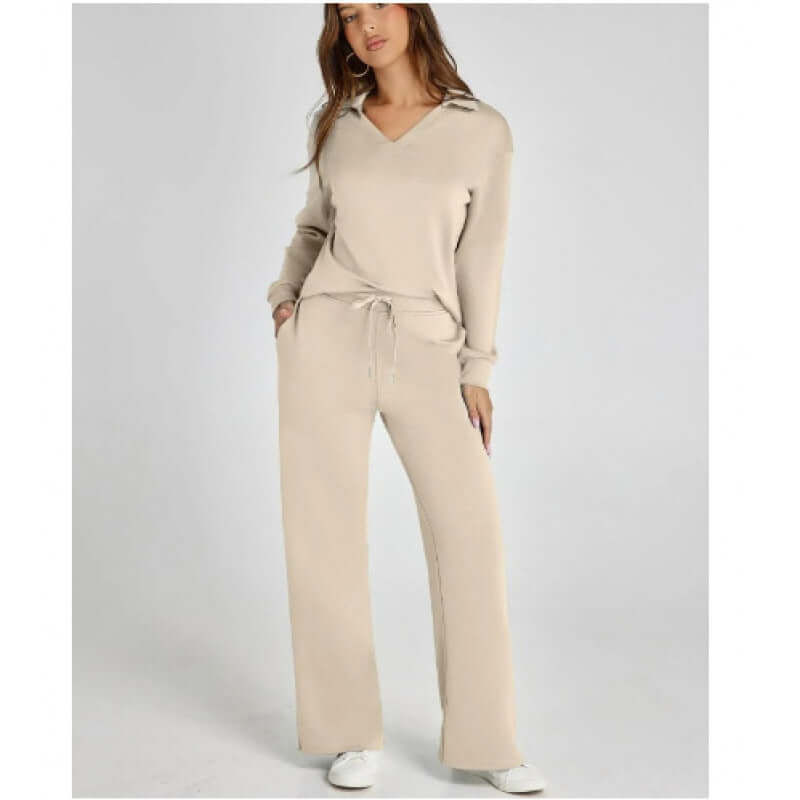 Women's Fashion Casual Drawstring Solid Color Suit eprolo