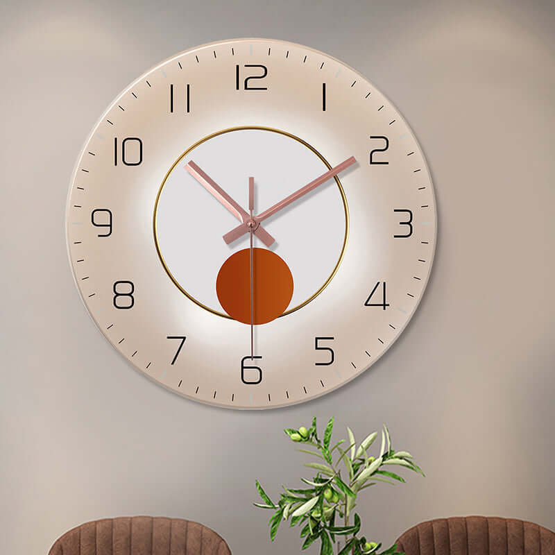 Tempered Glass Wall Clock Mute Living Room Clock Wall-mounted Decorative Clock eprolo
