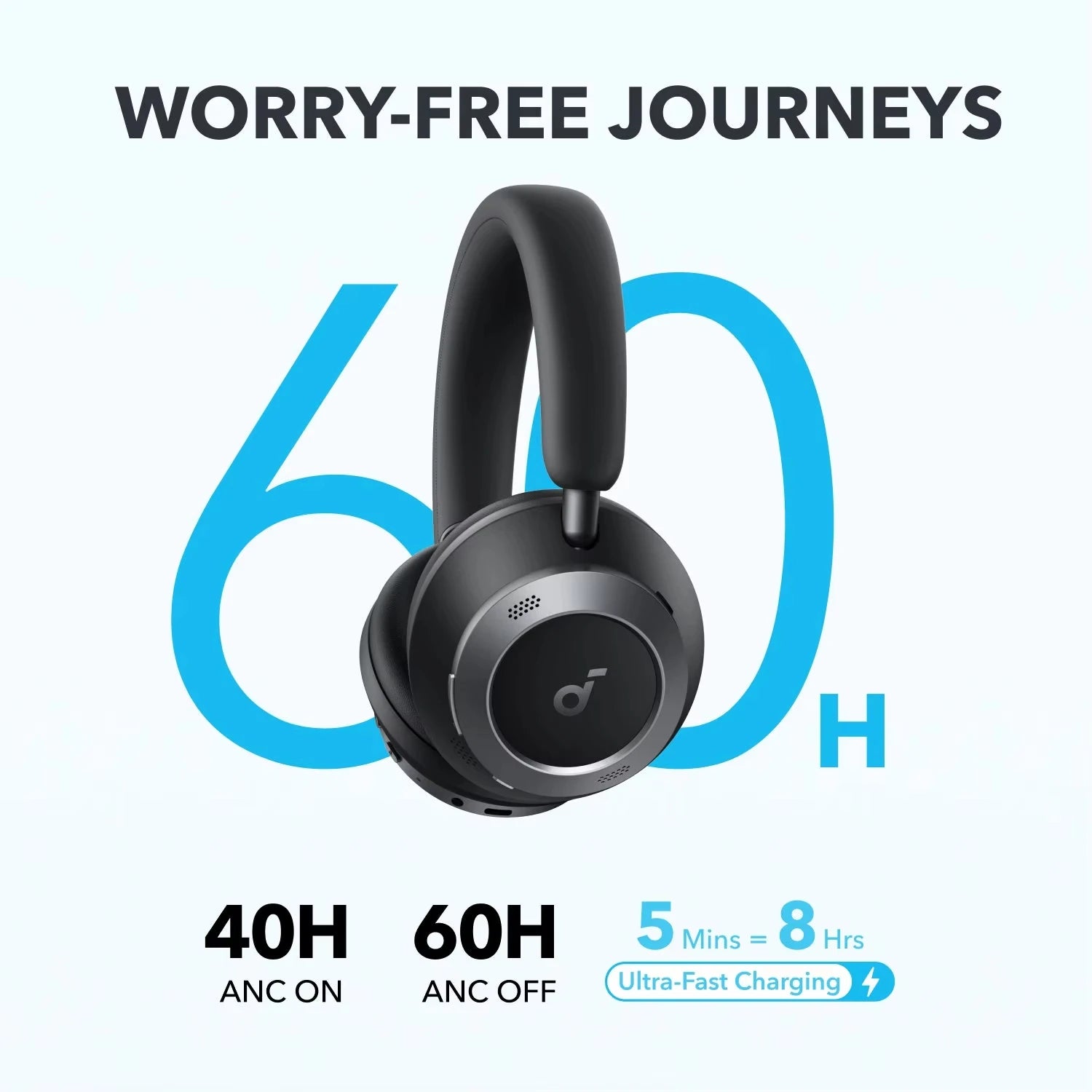 Original Anker Soundcore Space One Pro Headphone Hi-Res LDAC Wireless Bluetooth Gaming Headset Super Fast Charge ANC Foldable Dropshipman