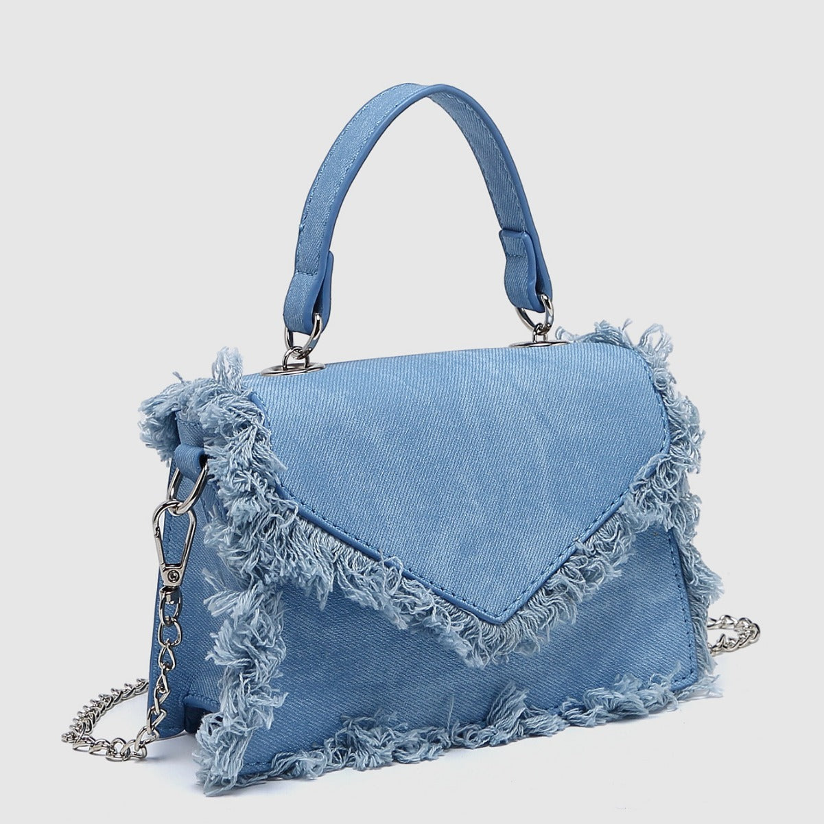 Retro Tassel Bag Denim Blue Mini Crossbody Bag eprolo