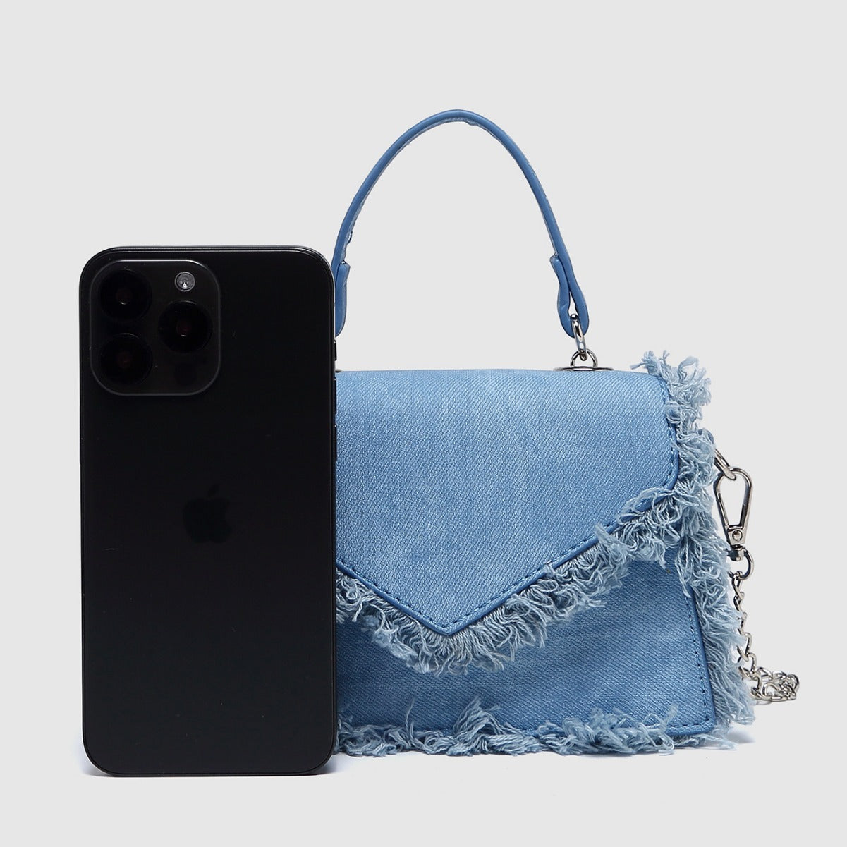 Retro Tassel Bag Denim Blue Mini Crossbody Bag eprolo
