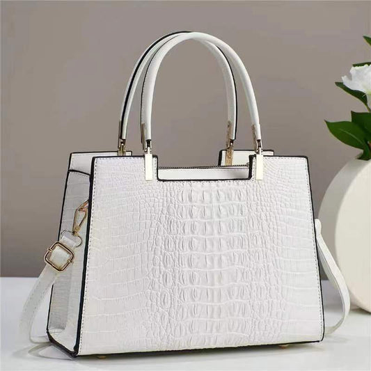 Women's Fashion Casual Crocodile Pattern Large Capacity Handbag eprolo