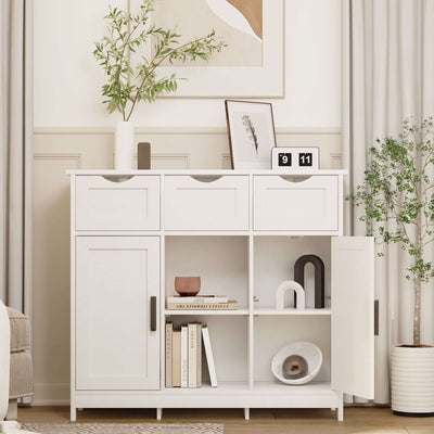 Cabinets With Drawers And Shelves, Living Room, Bedroom, Bathroom Decor Cabinets Furniture Home Decor - White eprolo