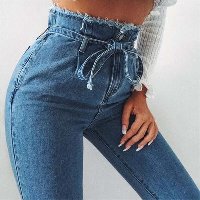 High-waisted Washed Pencil Pants Spring Sexy Temperament European And American Plus Size Denim Jeans For Women Astrazona