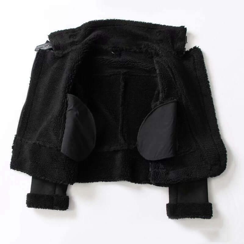 WInter Lapel Jacket Suede Lamb Wool Warm Coat Motorcycle Clothing Women Outwears eprolo