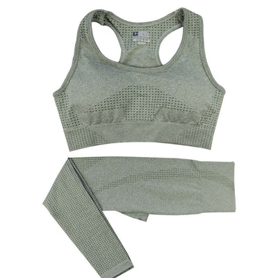 2PCS Seamless Yoga Set Women Tracksuit High Waist Leggings Workout Sportswear Gym Clothing Fitness Crop Top Sports Suits Gym Set eprolo