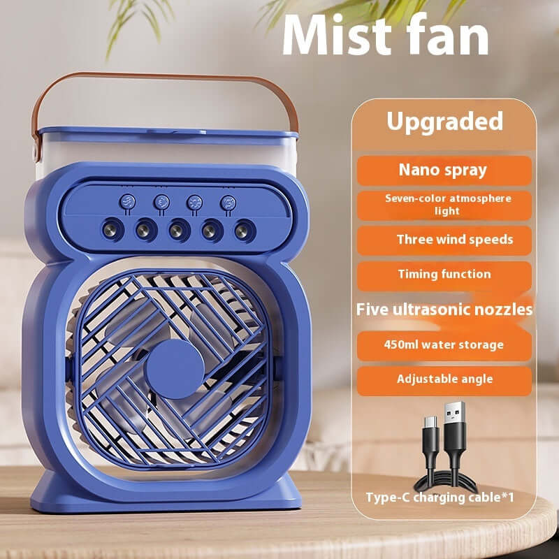 3 In 1 Portable Air Conditioner Evaporative Air Cooler LED Night Lights 3 Speeds Humidifier Fan For Home Office eprolo
