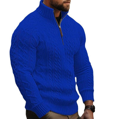 Men's Knitwear Half Zipper Coat Solid Color Twisted Thickened Sweater eprolo