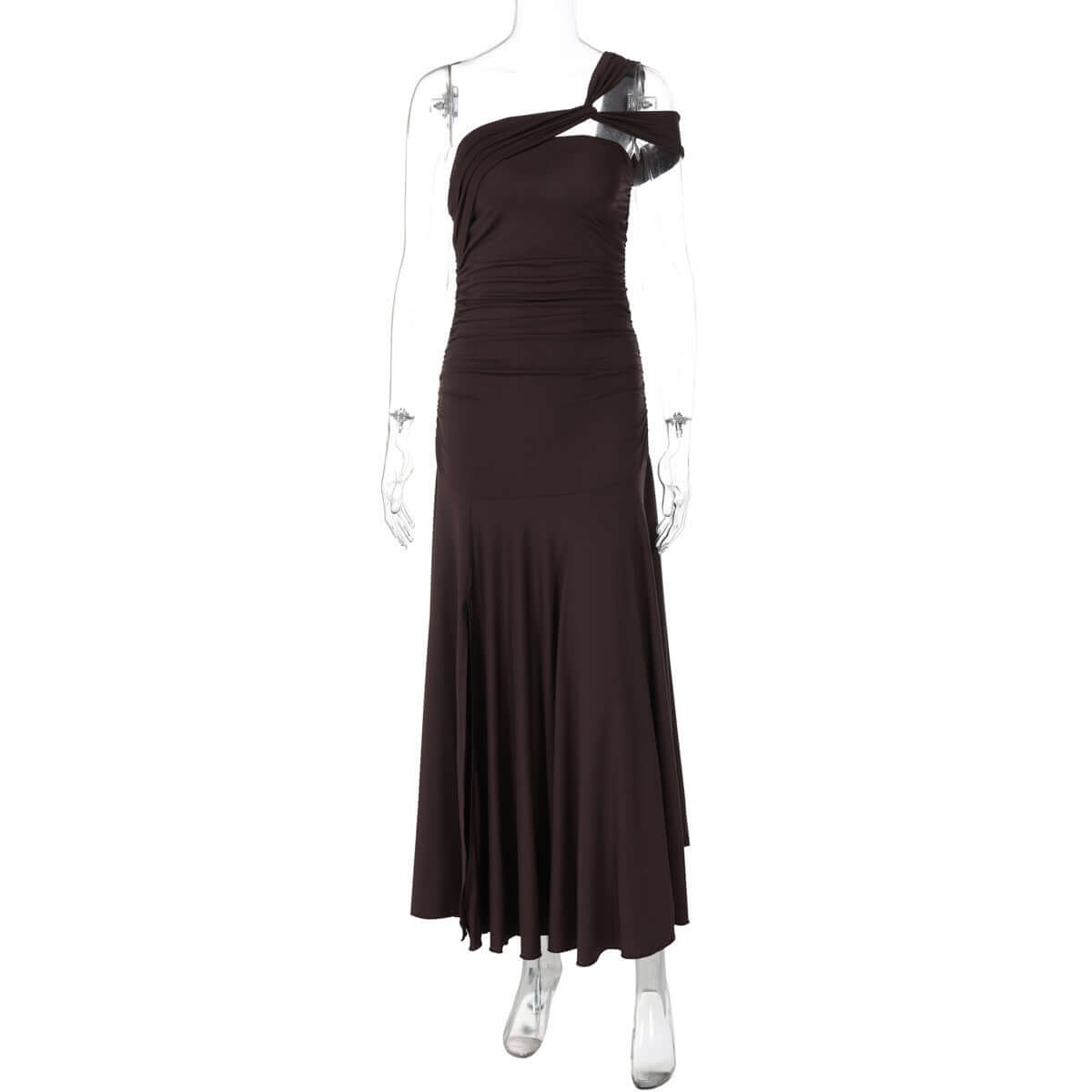 Summer Cold-shoulder Bodycon Pleated Suspender Long Dress Astrazona