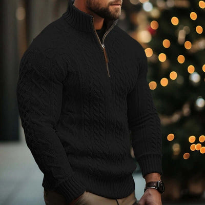 Men's Knitwear Half Zipper Coat Solid Color Twisted Thickened Sweater eprolo