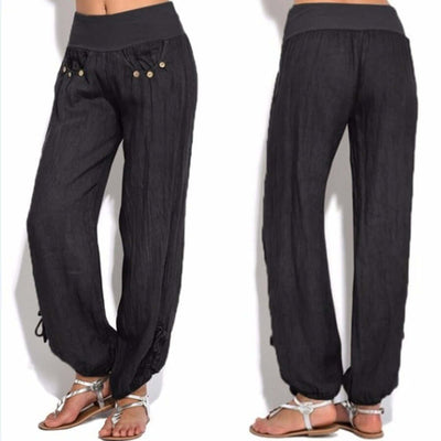 New Loose Button Decorations Casual Wide-leg Trousers Women eprolo