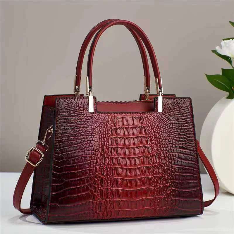 Women's Fashion Casual Crocodile Pattern Large Capacity Handbag eprolo