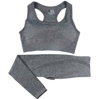 2PCS Seamless Yoga Set Women Tracksuit High Waist Leggings Workout Sportswear Gym Clothing Fitness Crop Top Sports Suits Gym Set eprolo