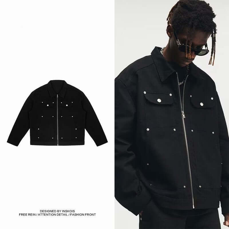 Autumn Retro American Washed Denim Jacket For Men eprolo