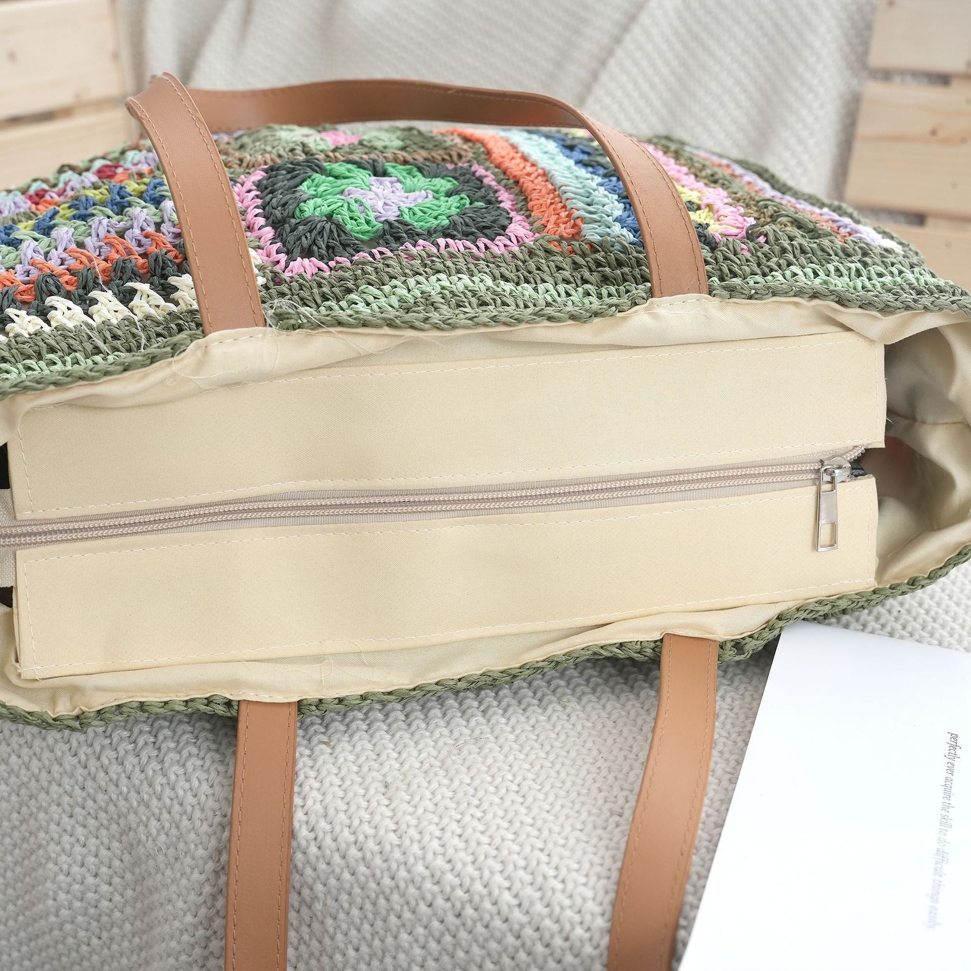European And American Style Paper String Crocheted Straw Bag eprolo