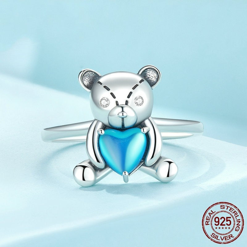 Cute 925 Silver Bear Ring eprolo