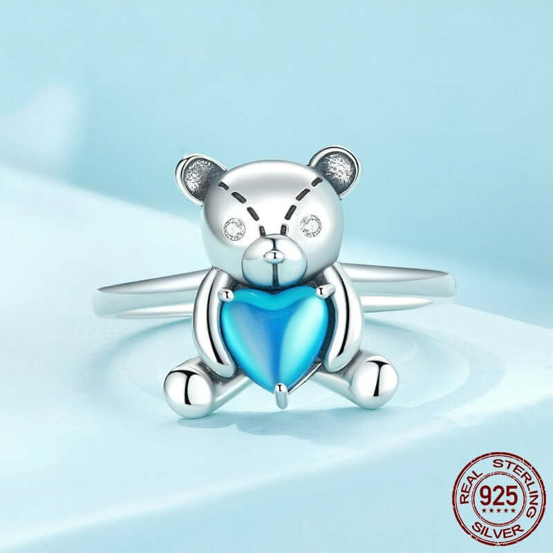 Cute 925 Silver Bear Ring eprolo