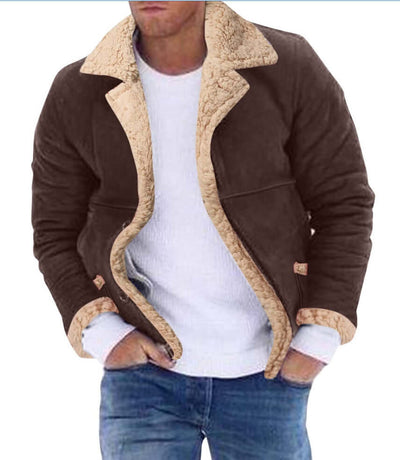 Fashion Men's Fur Integrated Fleece-lined Padded Jacket Astrazona
