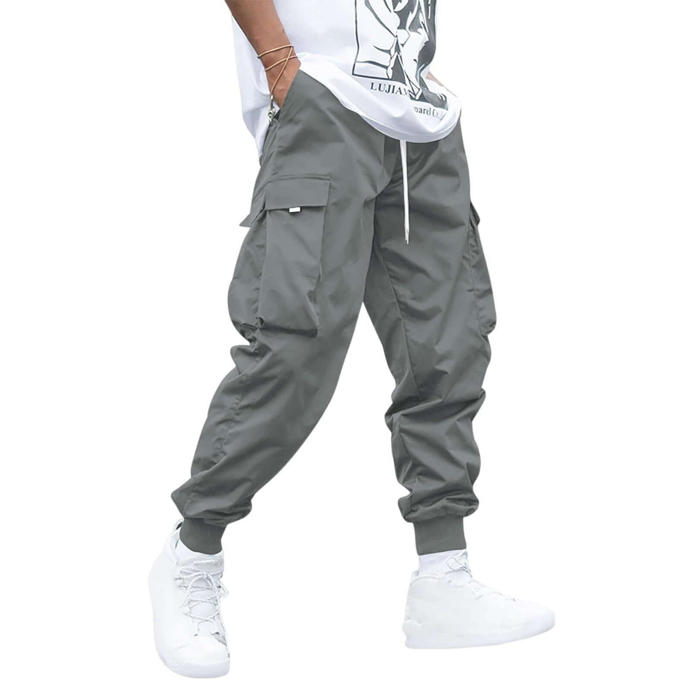 Multi-pocket Cargo Pants Men's Casual Hip-Hop Drawstring Trousers Outdoor Streetwear Sports Pant eprolo