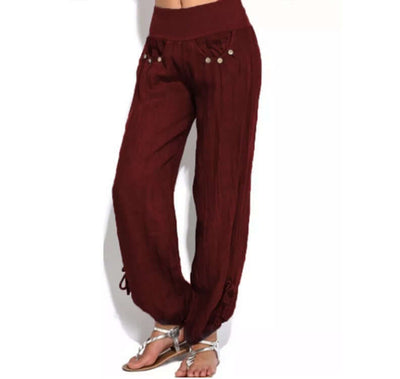 New Loose Button Decorations Casual Wide-leg Trousers Women eprolo