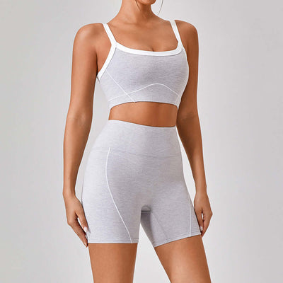 Outdoor Sports Yoga Suits Women's Spaghetti Strap Contrast Color Fitness Set Outfits eprolo