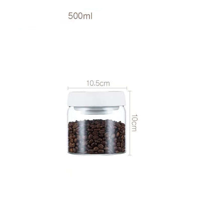 Vacuum Sealed Jug Set Black Coffee Beans Glass Airtight Canister Kitchen Food Grains Candy Keep Good Storage Jar Set Kitchen Gadgets eprolo