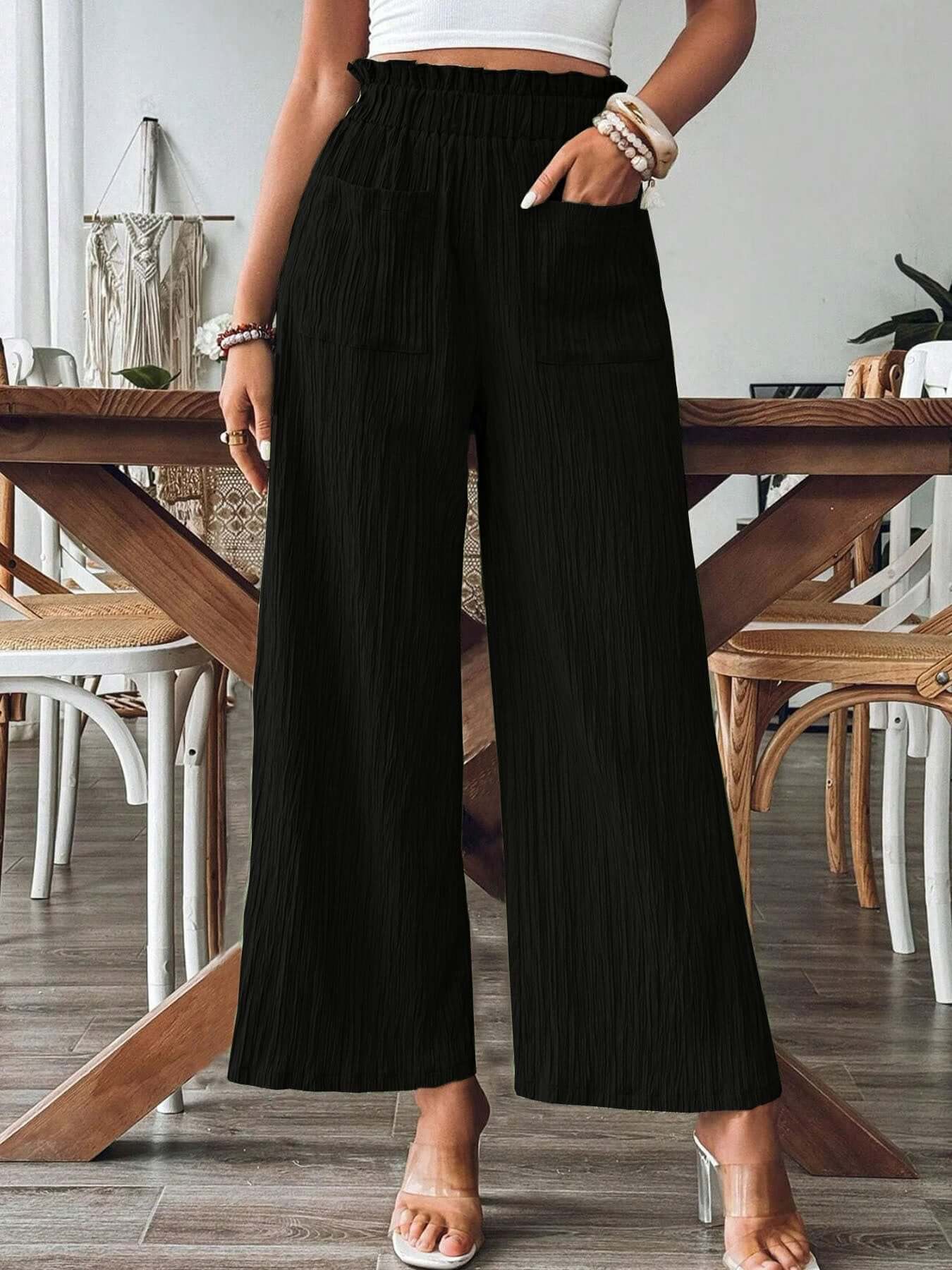 Women's Solid Color Casual Straight Pants eprolo