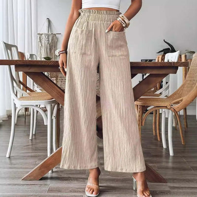 Women's Solid Color Casual Straight Pants eprolo