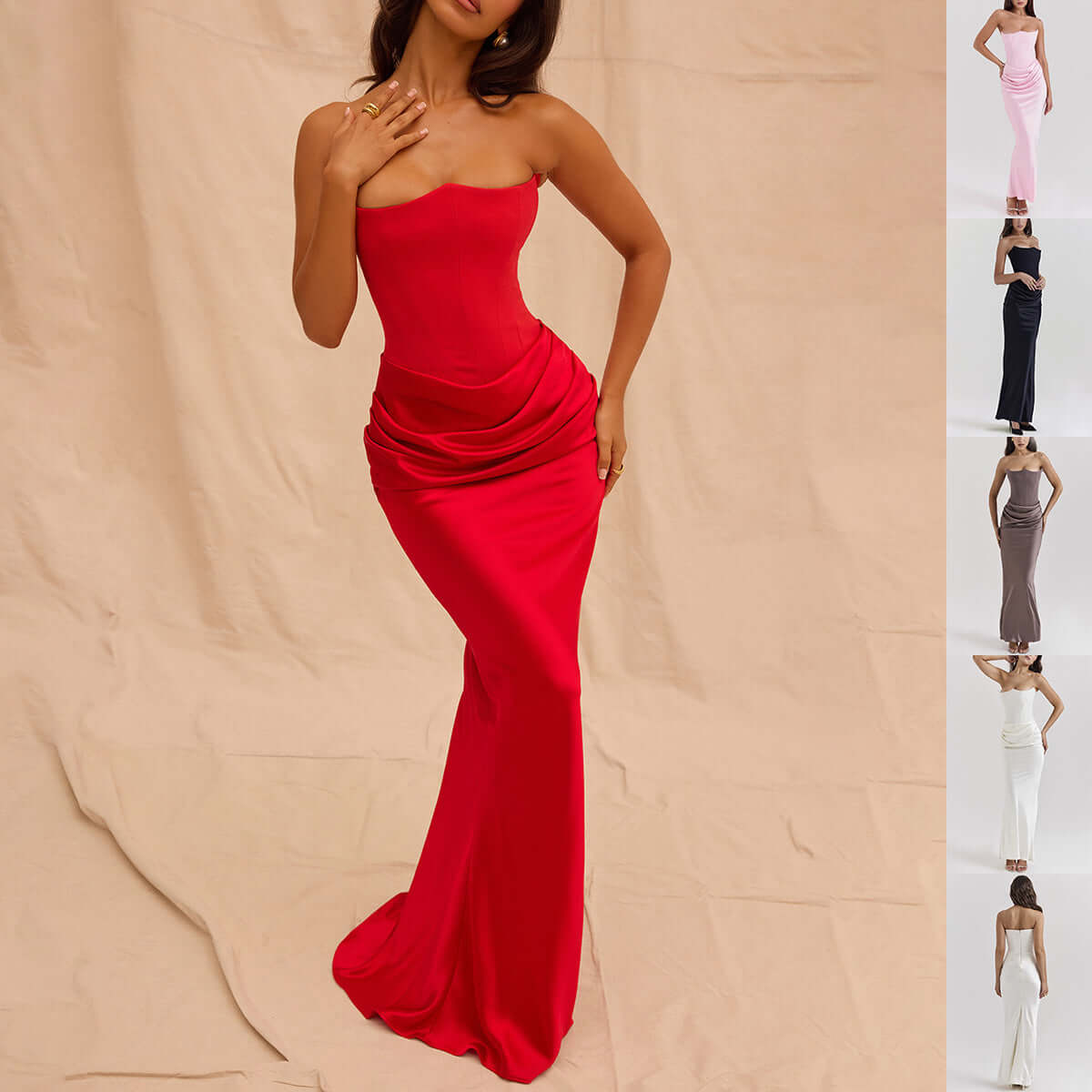 Slim Tube Top Long Dress Sexy Fashion Bandeau Backless Party Evening Dresses For Women Clothing eprolo