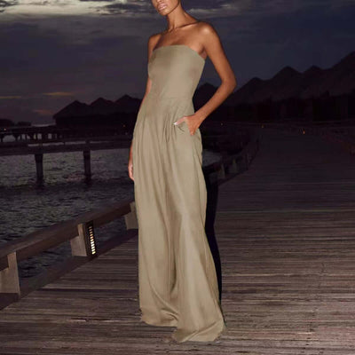 Loose Tube-top Jumpsuit Ins Fashion Backless Wide Leg Long Pants Overalls Women's Clothing eprolo