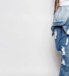 Fashion Men's Sling Denim Romper eprolo