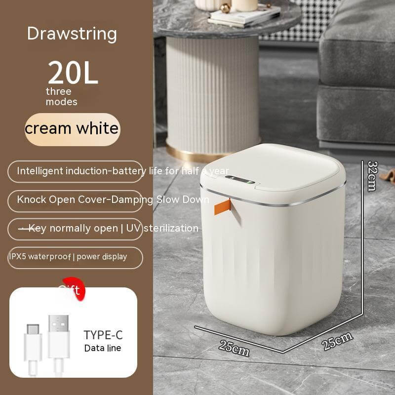 Smart Trash Can With Lid For Bedroom And Living Room Kitchen Storage Box Trash Can Induction Small Car Box Automatic Smart Dustbin Smart Trash Bin eprolo