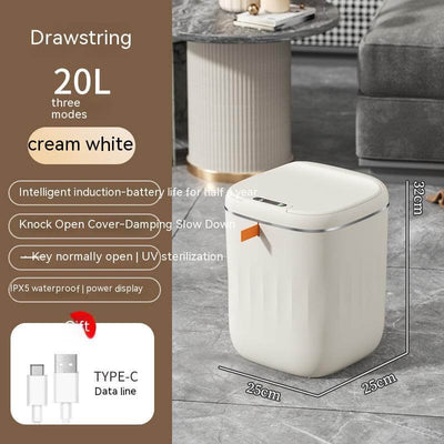 Smart Trash Can With Lid For Bedroom And Living Room Kitchen Storage Box Trash Can Induction Small Car Box Automatic Smart Dustbin Smart Trash Bin eprolo