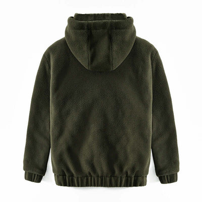 Winter Hooded Cardigan Keep Warm Pure Color Coat Thickened Fluff Sweater eprolo