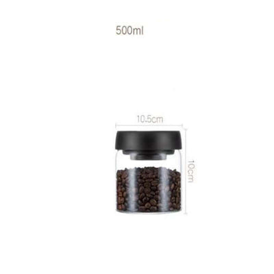Vacuum Sealed Jug Set Black Coffee Beans Glass Airtight Canister Kitchen Food Grains Candy Keep Good Storage Jar Set Kitchen Gadgets eprolo