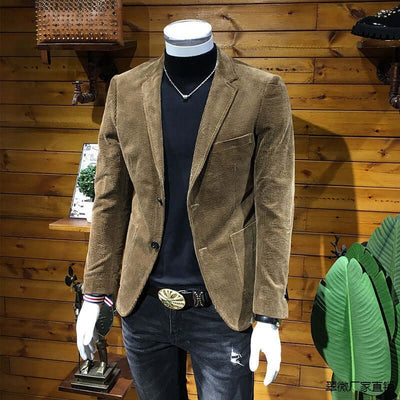 Corduroy Suit Men's Business Slim Fit Casual Small Suit eprolo