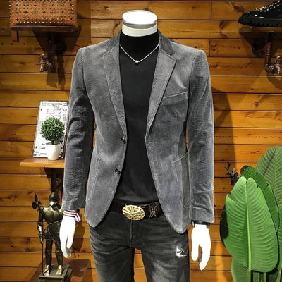 Corduroy Suit Men's Business Slim Fit Casual Small Suit eprolo