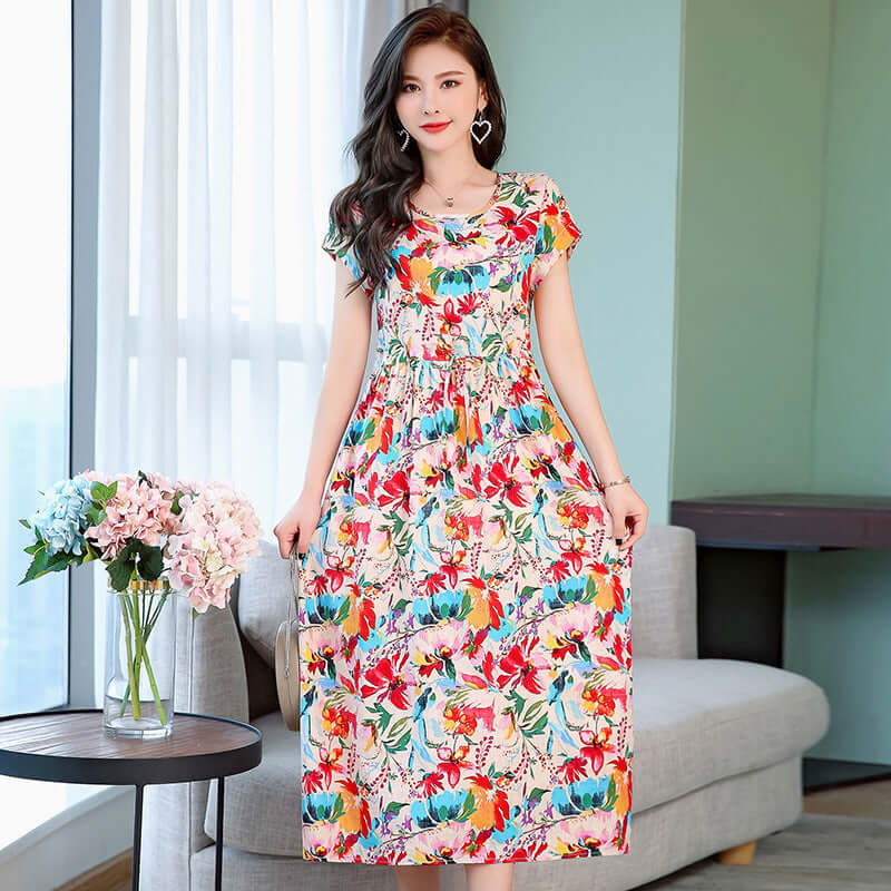 Women's Fashion Casual Cotton Linen Mid-length Dresses eprolo