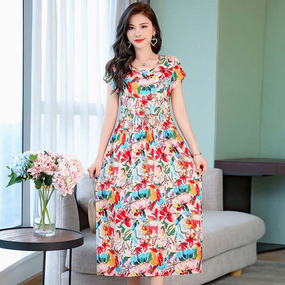 Women's Fashion Casual Cotton Linen Mid-length Dresses eprolo