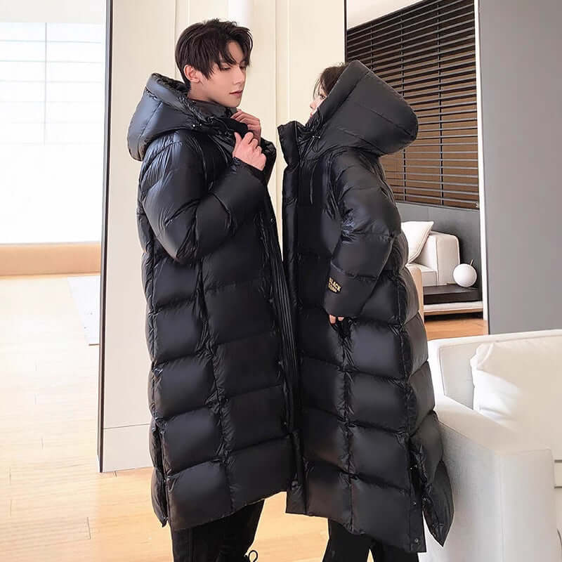 Goose Down Black Gold Down Jacket Thickened Long Section Over The Knee Astrazona