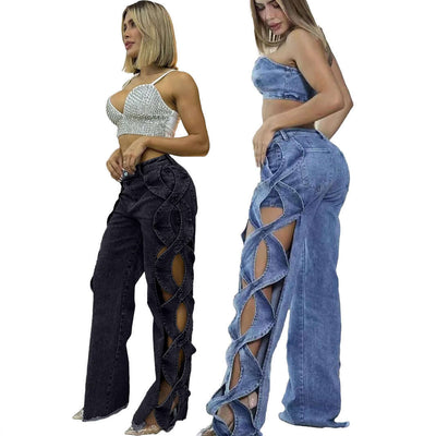 Women's Side Hollow S Line Denim Dropshipman