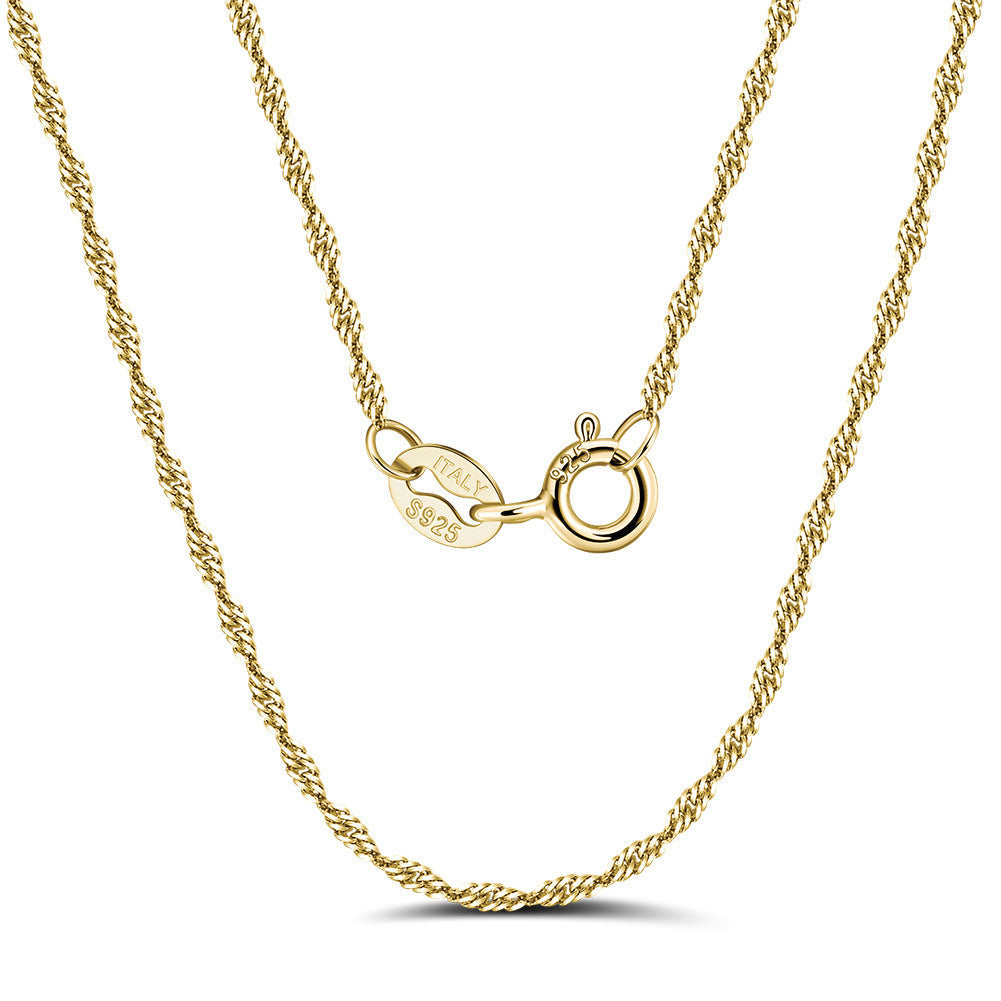 S925 Silver Necklace Water Wave All-match Clavicle Necklace eprolo