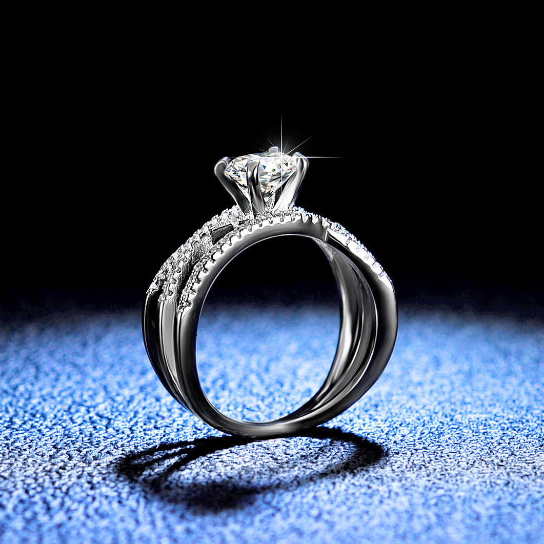 S925 Sterling Silver Moissanite Ring Women eprolo