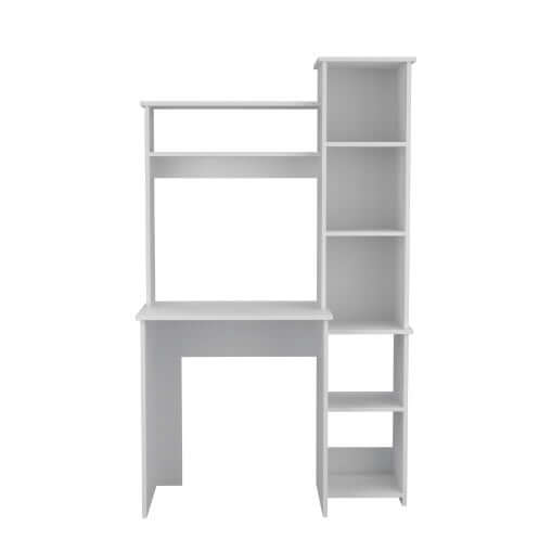 Desk, Five Shelves, Two Superior Shelves, White eprolo