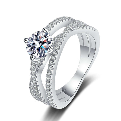 S925 Sterling Silver Moissanite Ring Women eprolo