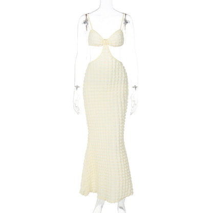Sexy Suspenders Hollow Pure Desire Slim Fit Elegant Long Dress eprolo